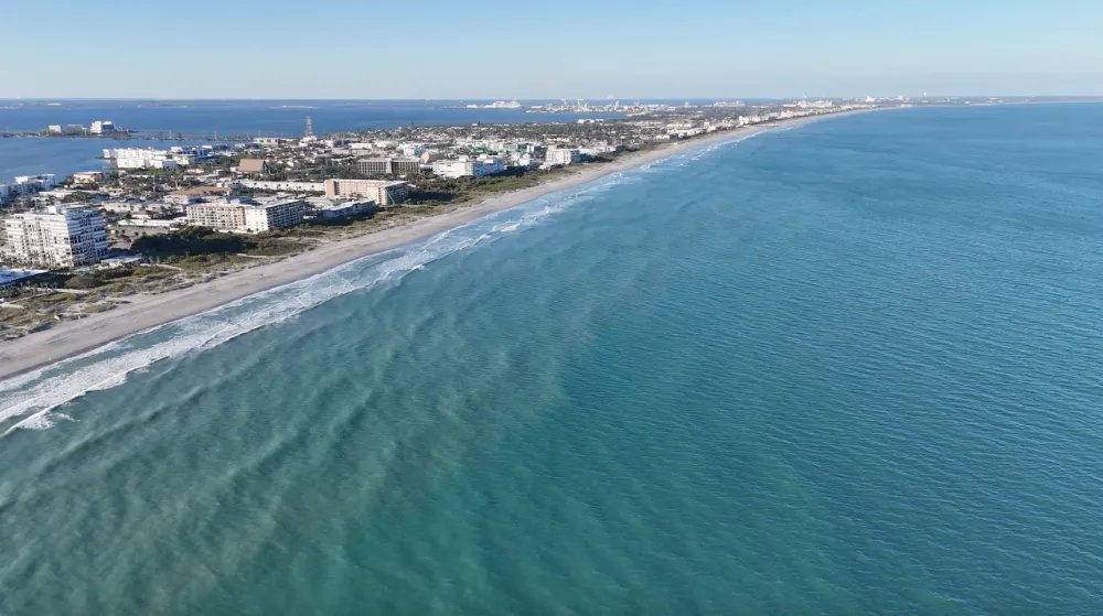 Aerial shot of Cocoa Beach